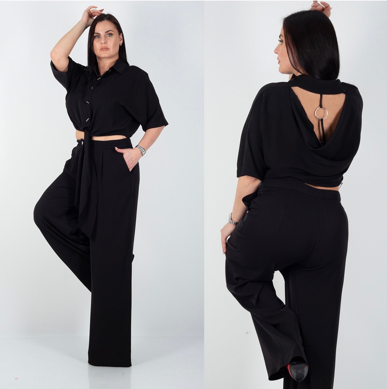 Stylish Black Two-Piece Set